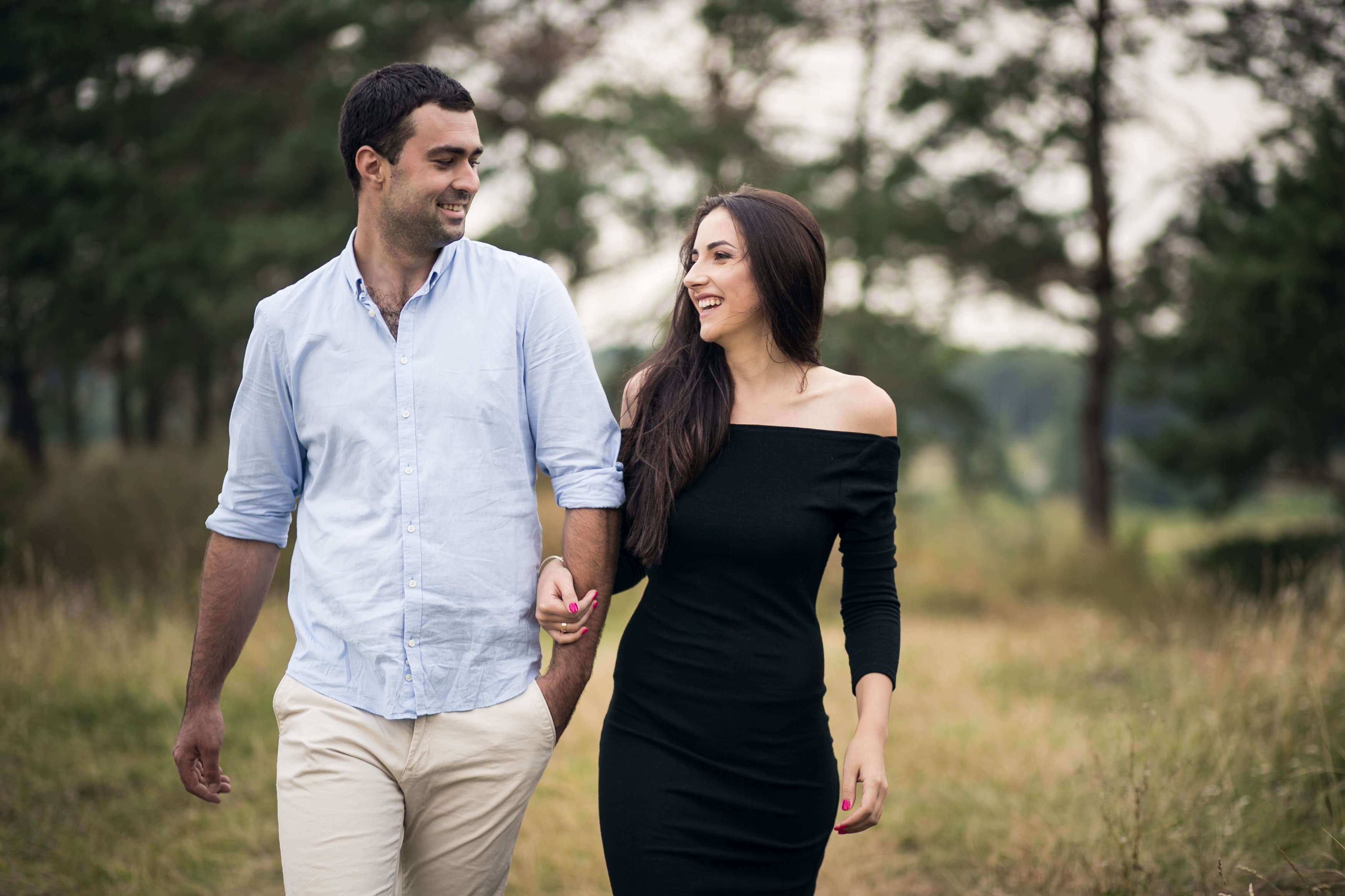 Couple smiling together
